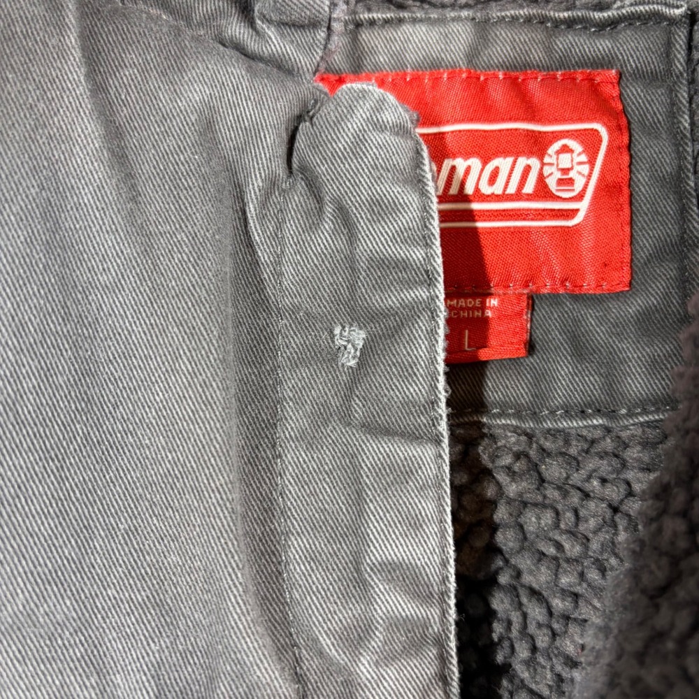 Coleman Jacket Men's L Sherpa Lined Canvas Work Gray Trucker Outdoor Utility - Picture 8 of 10